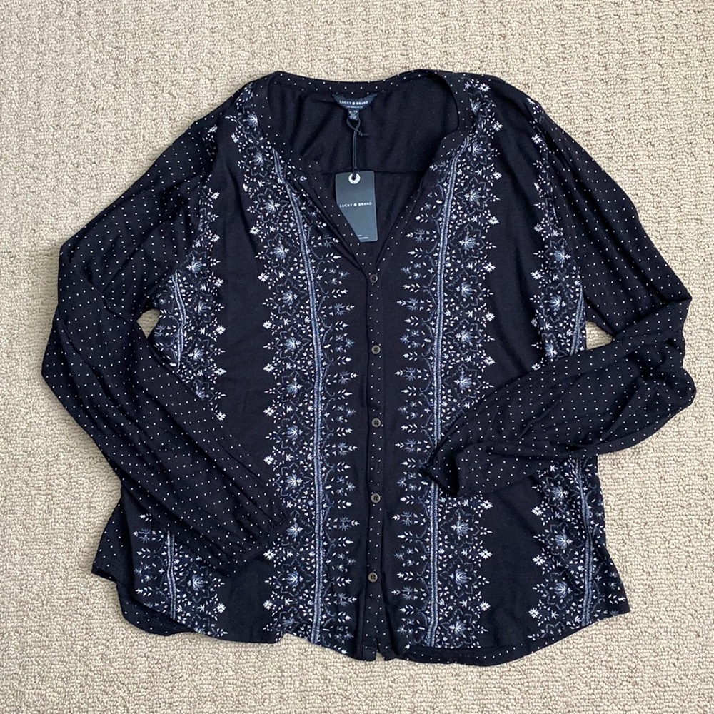 Lucky Brand Floral Knit Top-NEW!